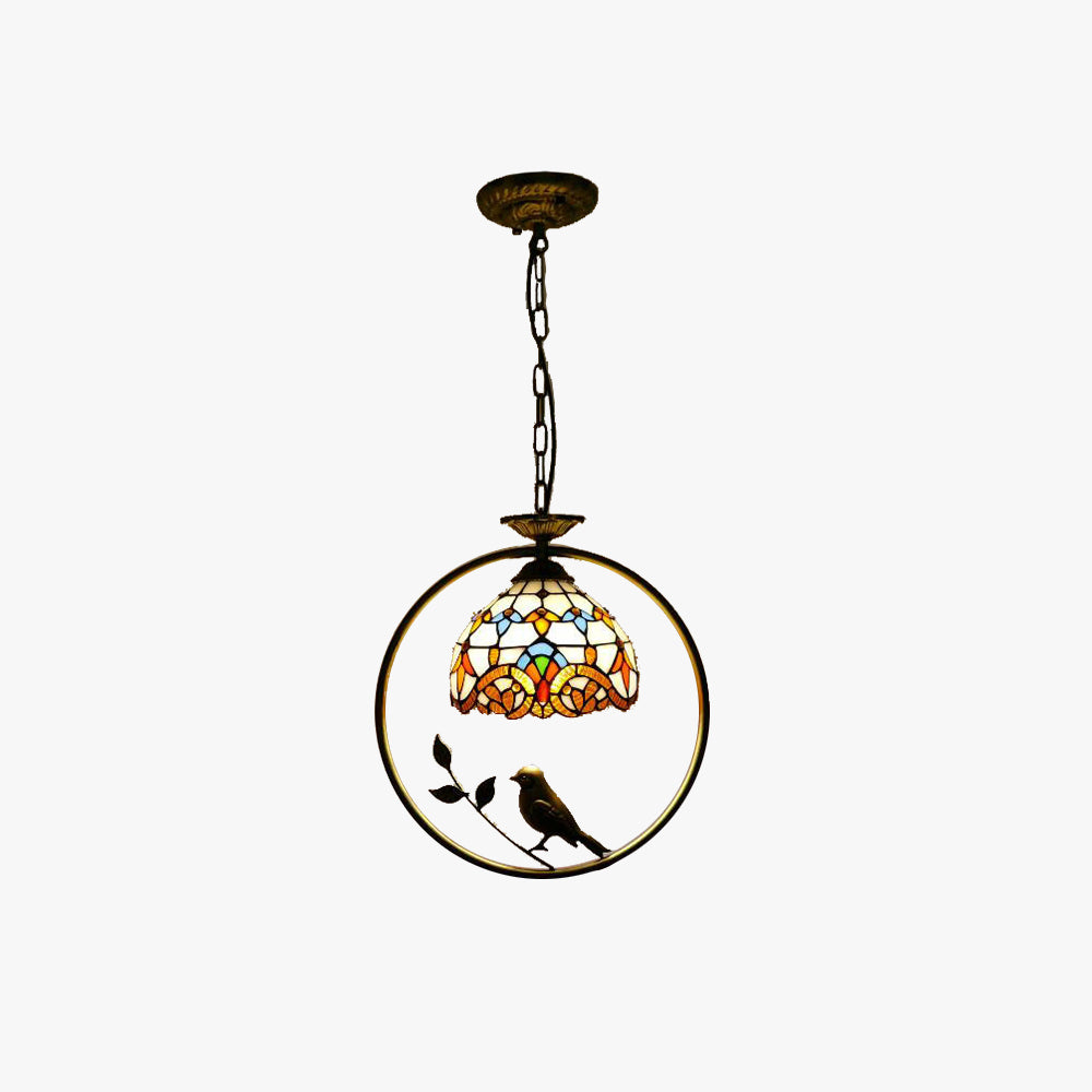 Tiffany Cottage Suspension Métal Verre Chambre À Coucher - Neutralighting