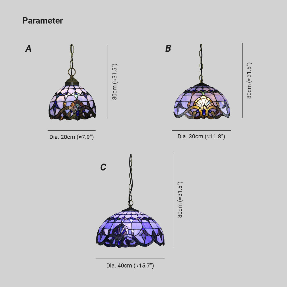 Tiffany Vintage LED Suspension Métal/Verre Chambre À Coucher - Neutralighting