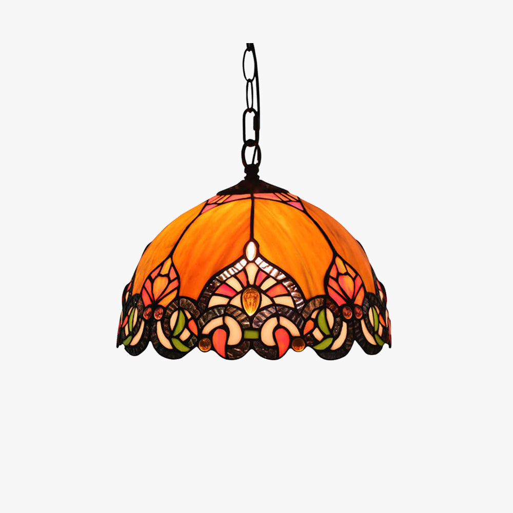 Tiffany Vintage Dôme Suspension Tachée Verre Salon - Neutralighting