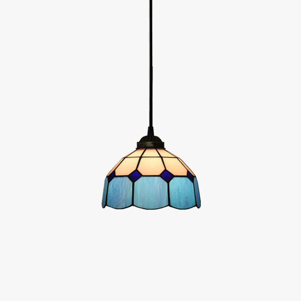 Tiffany Dôme Ombre Européenne Suspension Tachée Verre Salon - Neutralighting