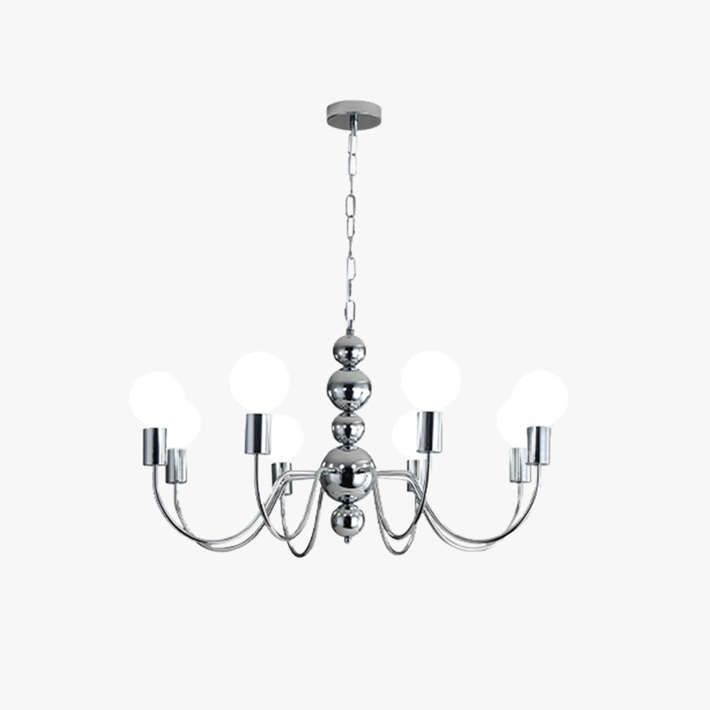 Valentina Lustre Médiéval LED Sphérique Noir Métal Salon