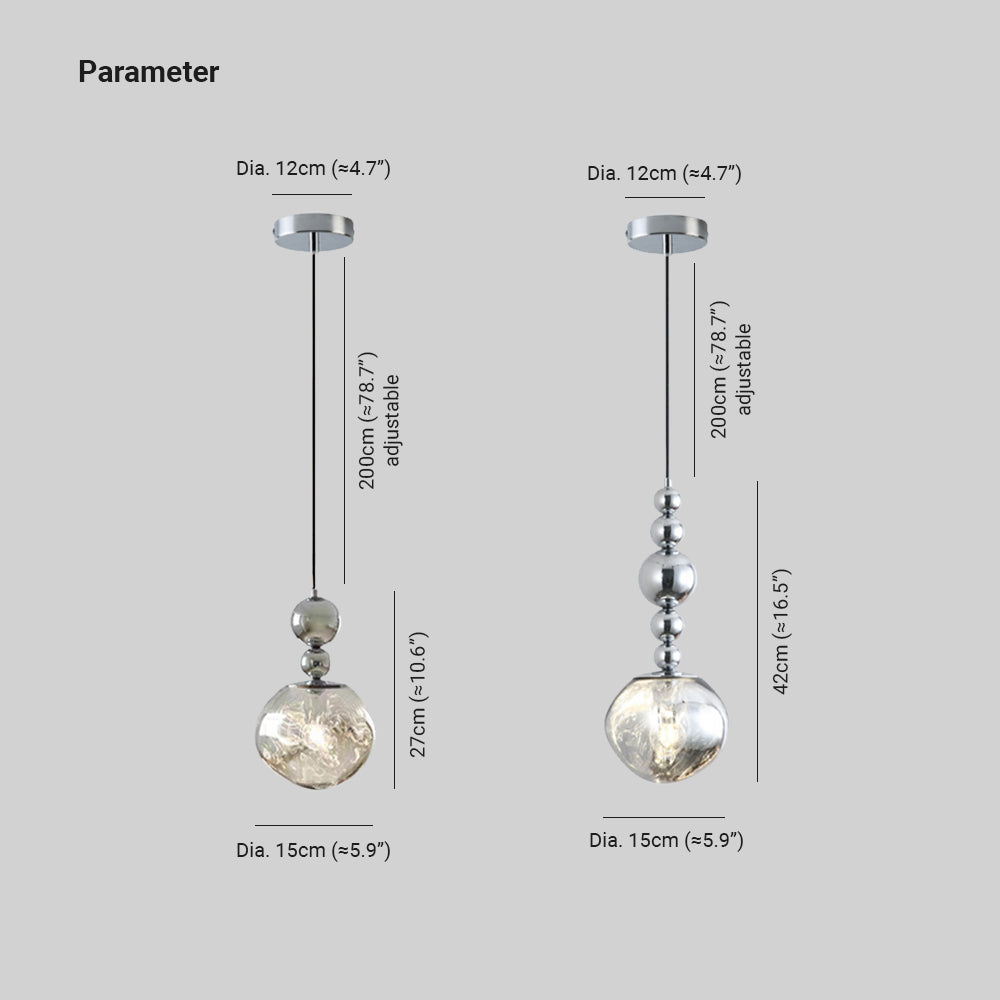 Valentina Suspension Luminaire LED Retro Chrome Métal/Acrylique Chambre Salon - Neutralighting