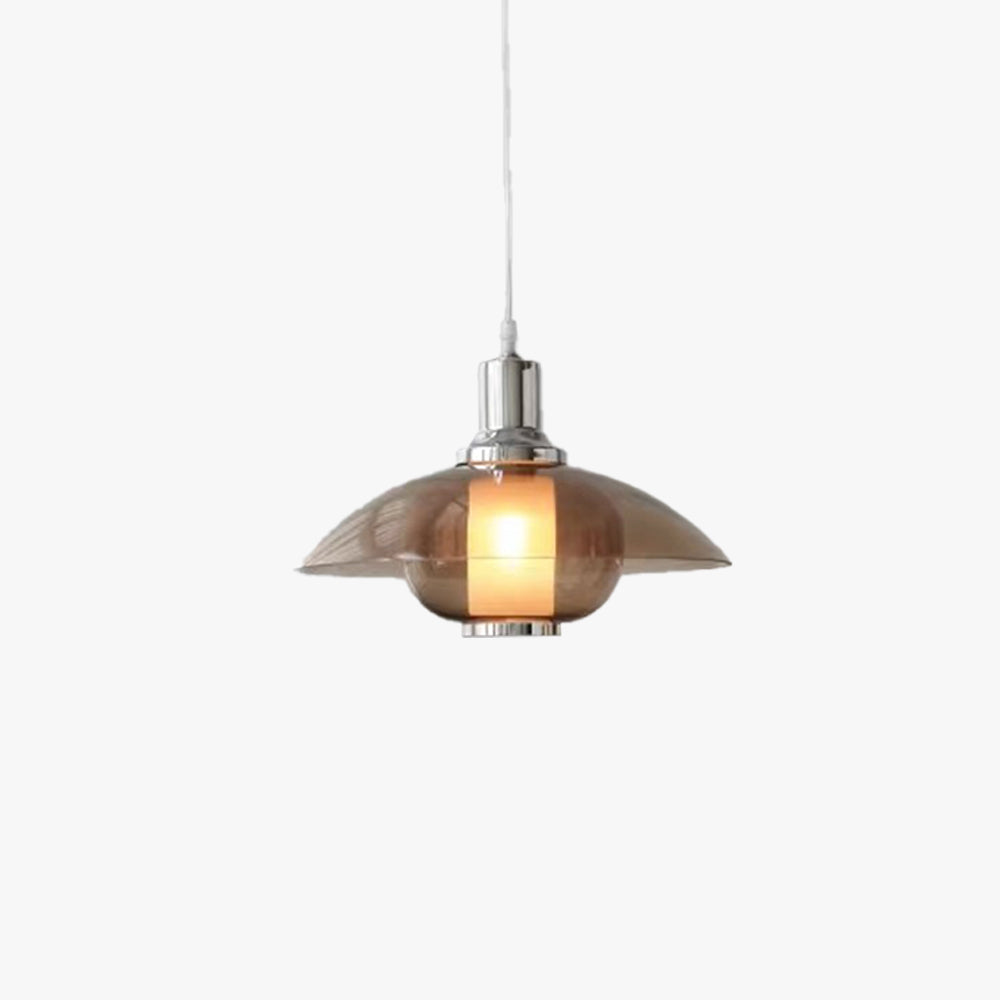 Arisha Suspension Luminaire Moderne Ronde LED Marron Verre Salon - Neutralighting