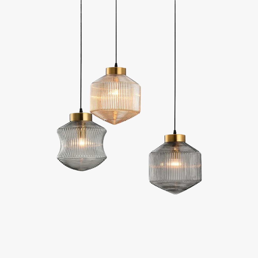 Valentina Suspension Luminaire Moderne LED Gris Fumé Verre Chambre - Neutralighting
