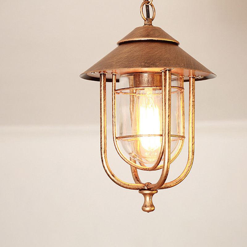 Silva Suspension Extérieure Lanterne Vintage, Métal/Verre, Noir/Bronze, Jardin