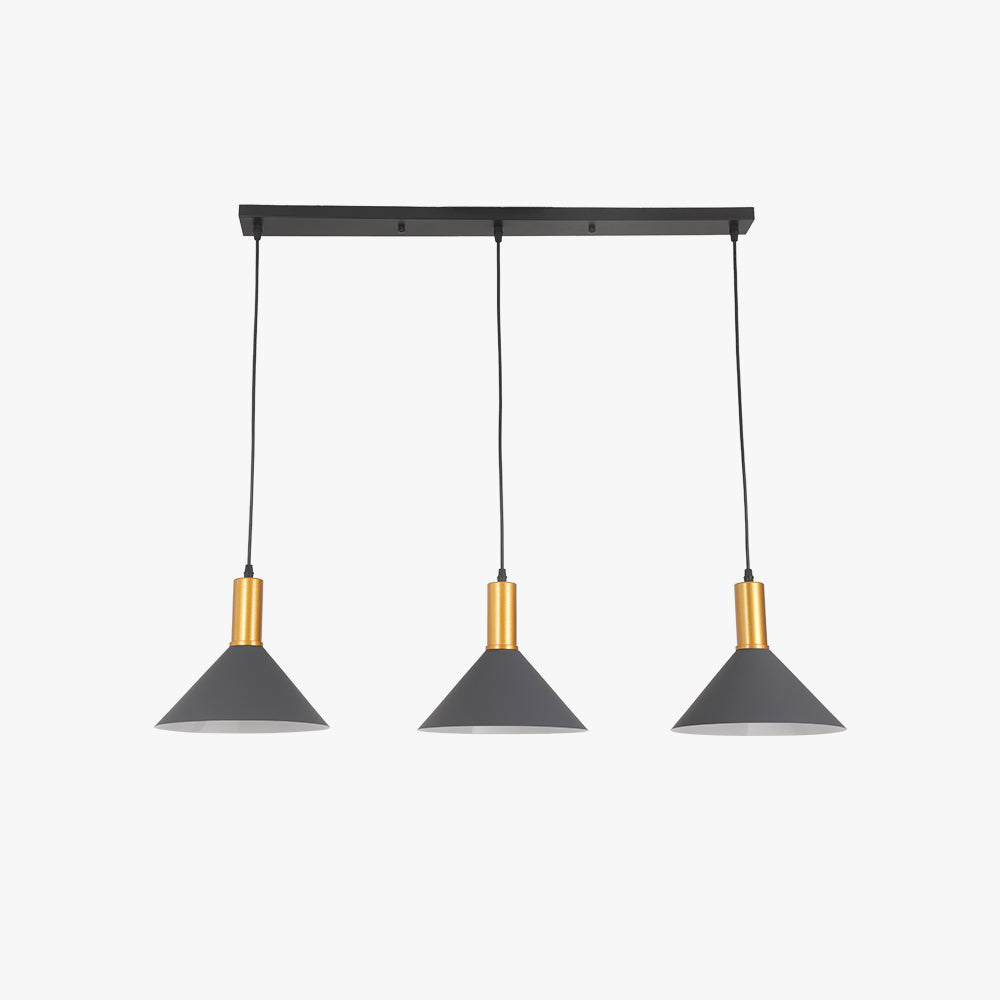 Arisha Suspension Luminaire 3 Lampes Design Italien Métal Verre Vert Grisâtre Salon/Salle à Manger