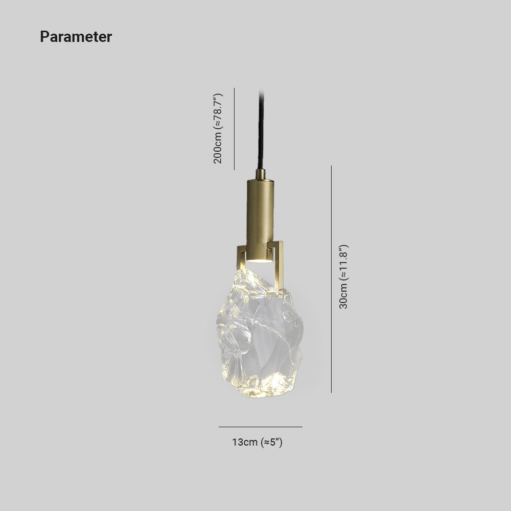 Kristy Suspension Irrégulier Géométrique, Métal/Cristal, Transparent, Chambre - Neutralighting