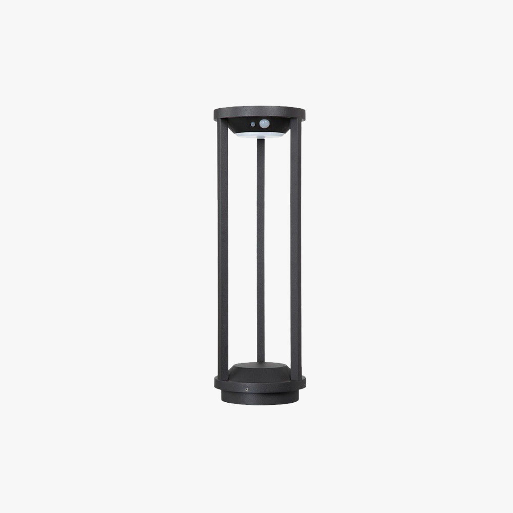 Ray Borne Extérieure Cylindrique Simple, Métal, Noir, Jardin