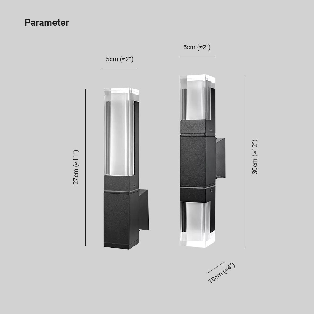 Gaela Applique Murale Rectangulaire Moderne Noir. Couloir - Neutralighting