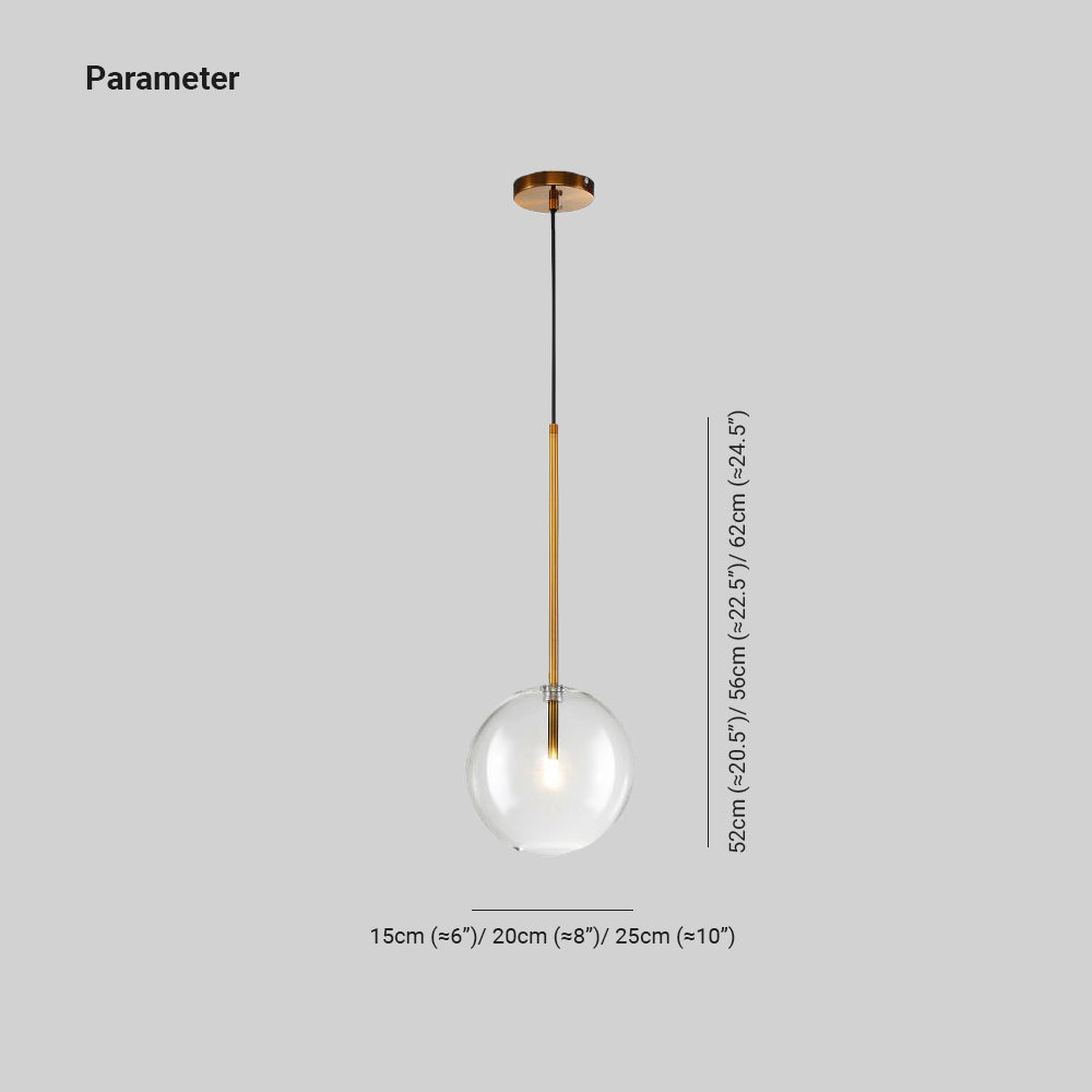 Valentina Glass Bulb LED Suspension Or Métal Verre Chambre à coucher - Neutralighting