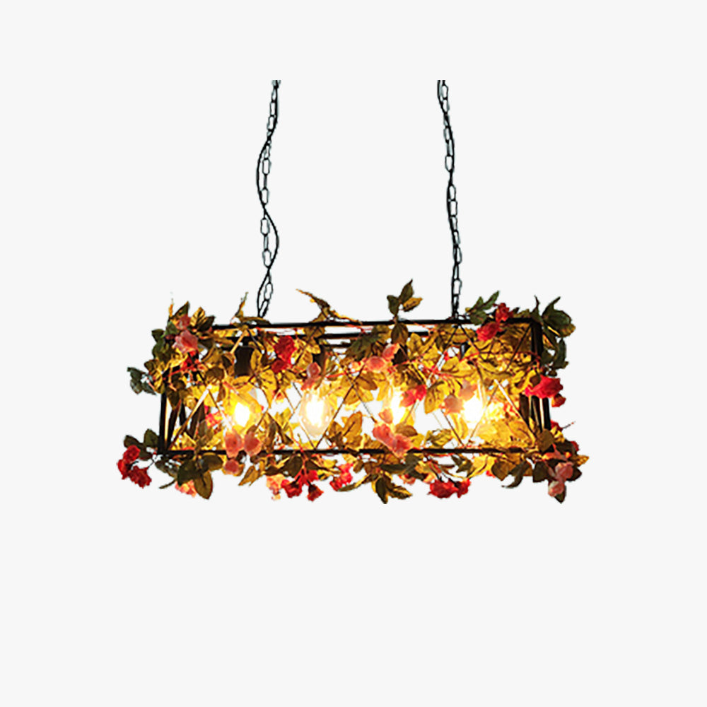 Silva Vintage LED Suspension Rose Métal Bois Salon Salle à Manger - Neutralighting