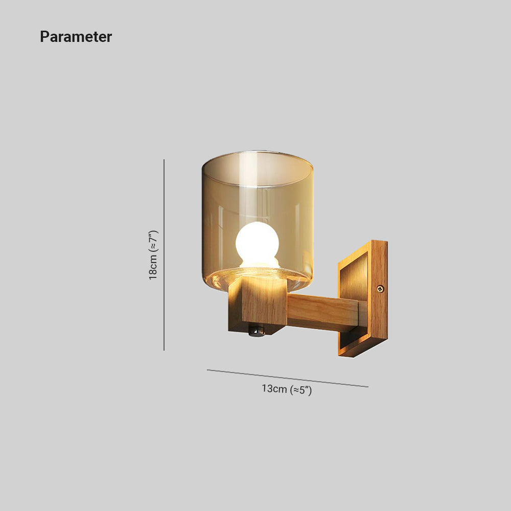 Tiffany Petie LED Applique Murale Bois Verre Chambre à Coucher Salon - Neutralighting