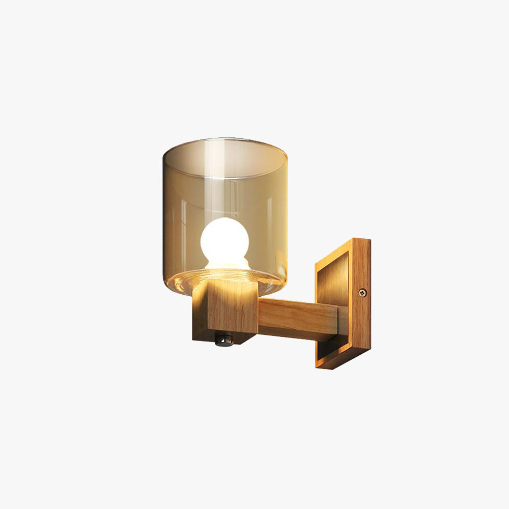Tiffany Petie LED Applique Murale Bois Verre Chambre à Coucher Salon - Neutralighting