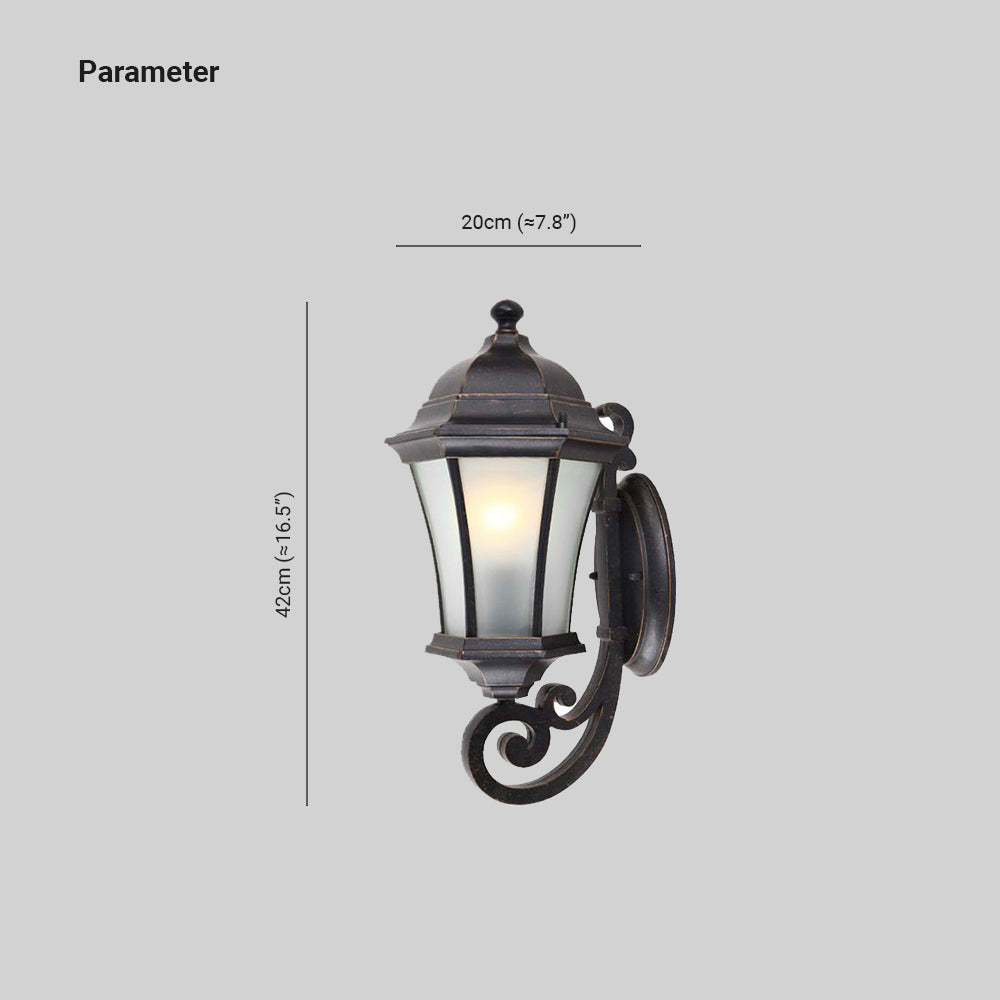 Silva Vintage LED Applique Noir Métal Verre Extérieur Jardin Balcon - Neutralighting
