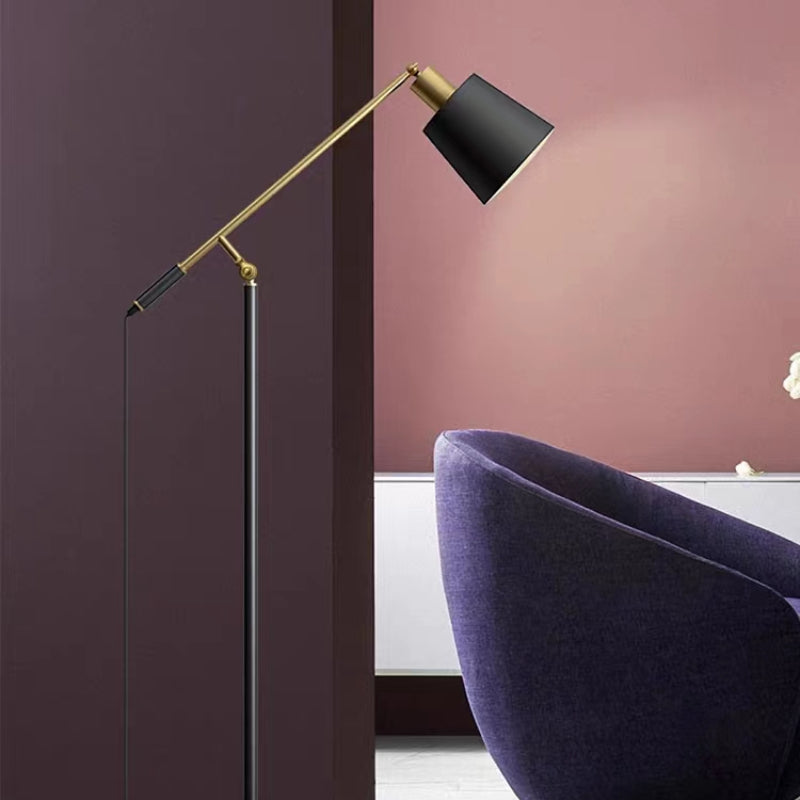 Mira Moderne LED Lampadaire Dôme  Noir Métal Salon Salle à manger