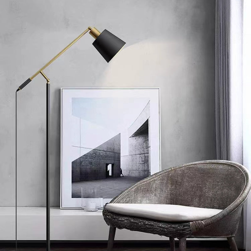 Mira Moderne LED Lampadaire Dôme  Noir Métal Salon Salle à manger