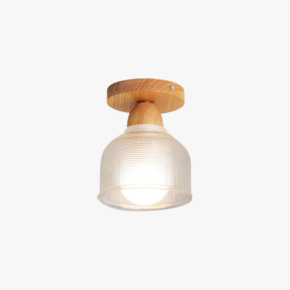 Arisha Moderne LED Plafonnier Dôme Bois Verre Salon Salle à Manger - Neutralighting
