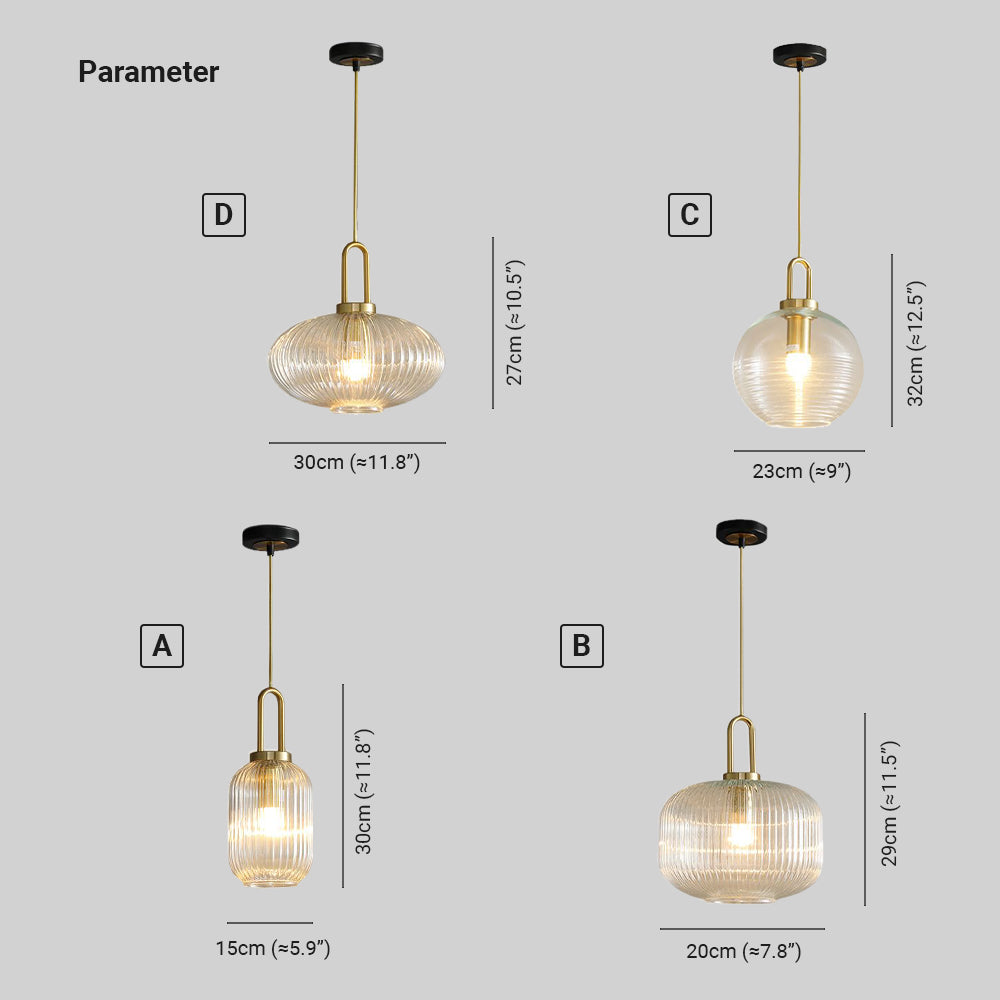 Arisha Moderne LED Suspension Doré Métal Verre Salle à Manger - Neutralighting