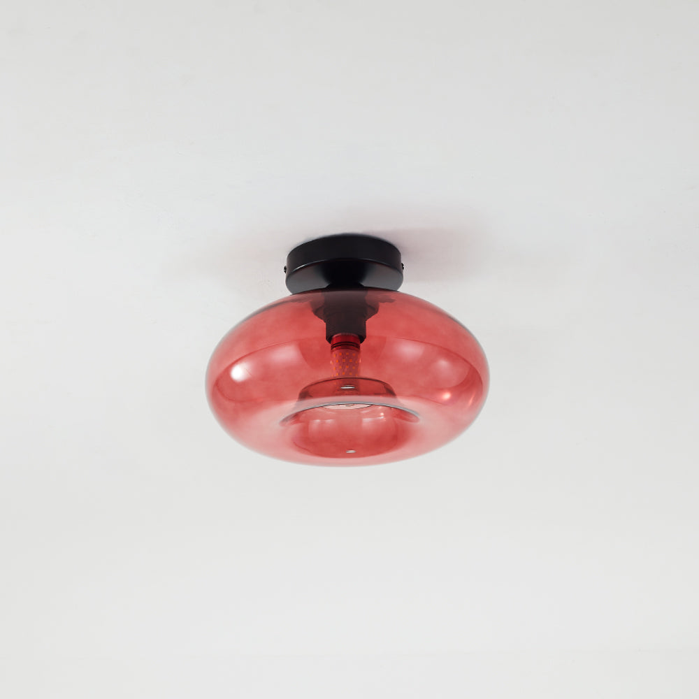 Arisha Oval Industriel LED Plafonnier Rouge/Marron/Ambre/Bleu Métal/Verre Salon - Neutralighting