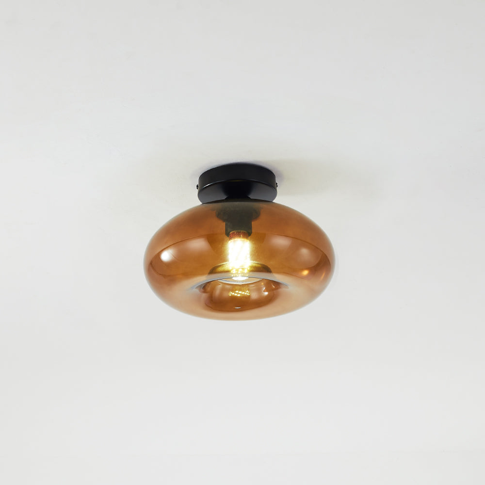 Arisha Oval Industriel LED Plafonnier Rouge/Marron/Ambre/Bleu Métal/Verre Salon - Neutralighting