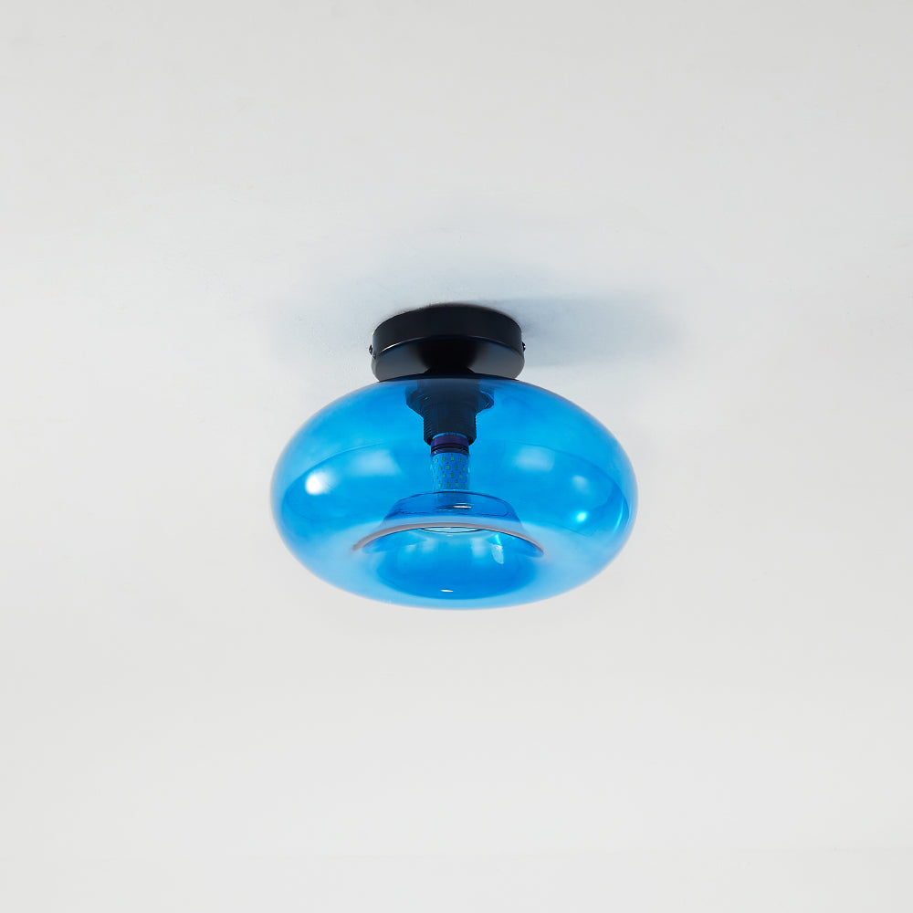 Arisha Oval Industriel LED Plafonnier Rouge/Marron/Ambre/Bleu Métal/Verre Salon - Neutralighting