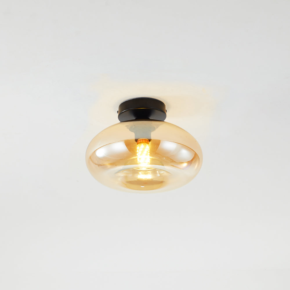 Arisha Oval Industriel LED Plafonnier Rouge/Marron/Ambre/Bleu Métal/Verre Salon - Neutralighting
