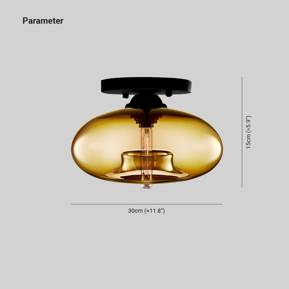Arisha Oval Industriel LED Plafonnier Rouge/Marron/Ambre/Bleu Métal/Verre Salon - Neutralighting