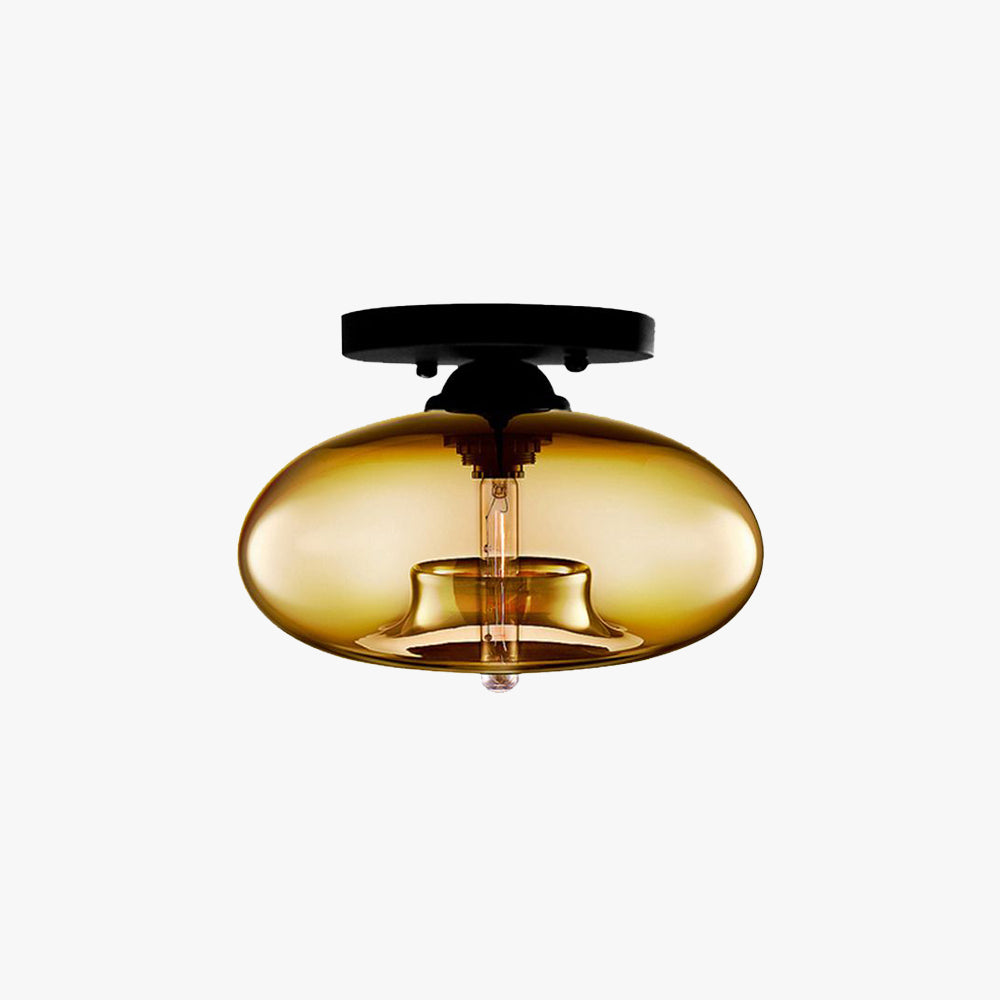 Arisha Oval Industriel LED Plafonnier Rouge/Marron/Ambre/Bleu Métal/Verre Salon - Neutralighting