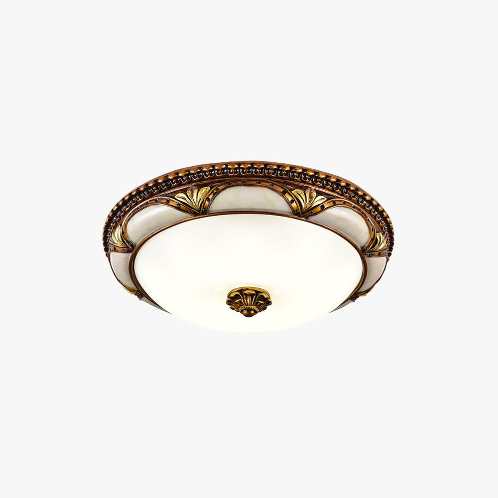 Silva Ronde Retro LED Plafonnier Brass Résine/Verre Chambre à coucher - Neutralighting