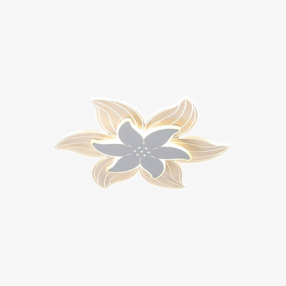Arisha Fleur Moderne LED Plafonnier Blanc Métal Acrylique Salon - Neutralighting