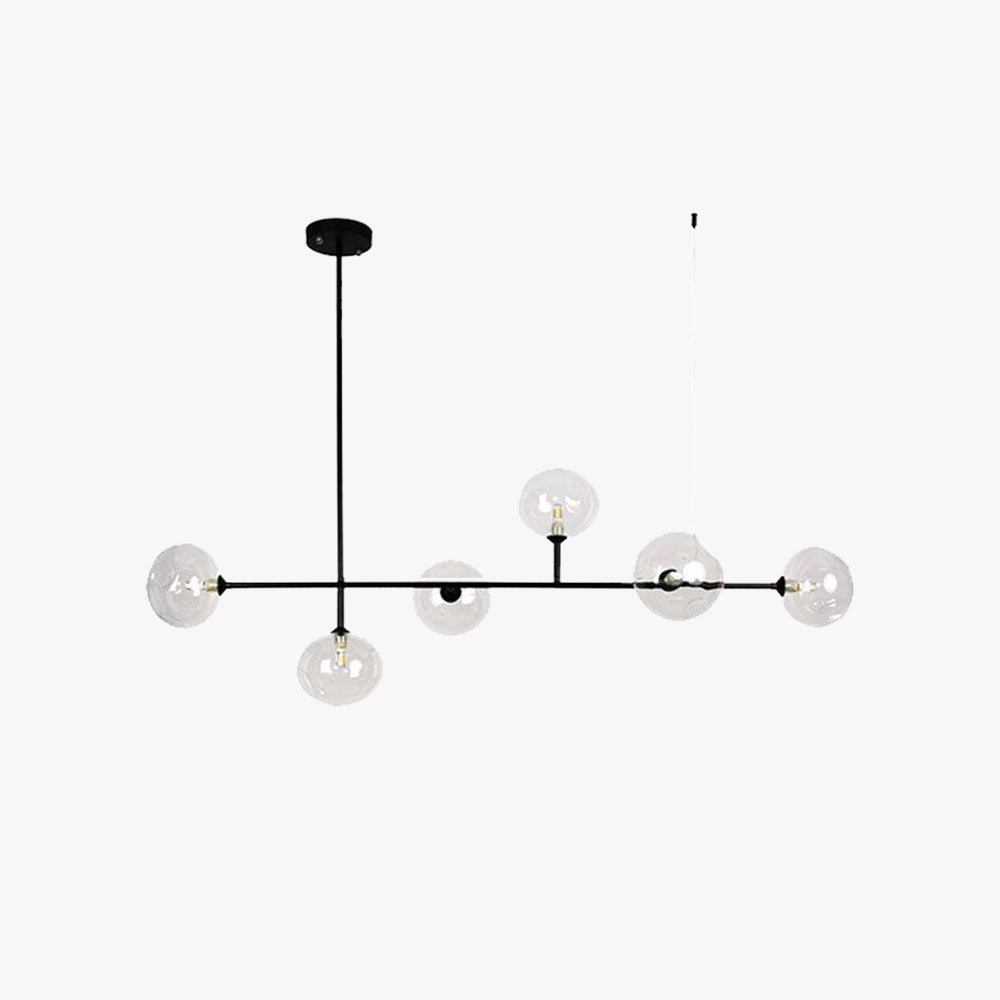 Valentina Moderne LED Suspension Noir Métal Verre Salon Chambre à coucher - Neutralighting