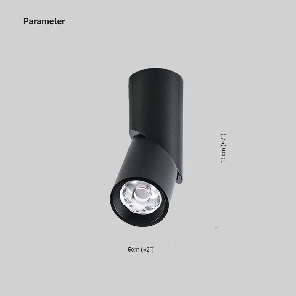 Arisha Cylindre Simple LED Plafonnier Blanc Noir Métal Salon - Neutralighting
