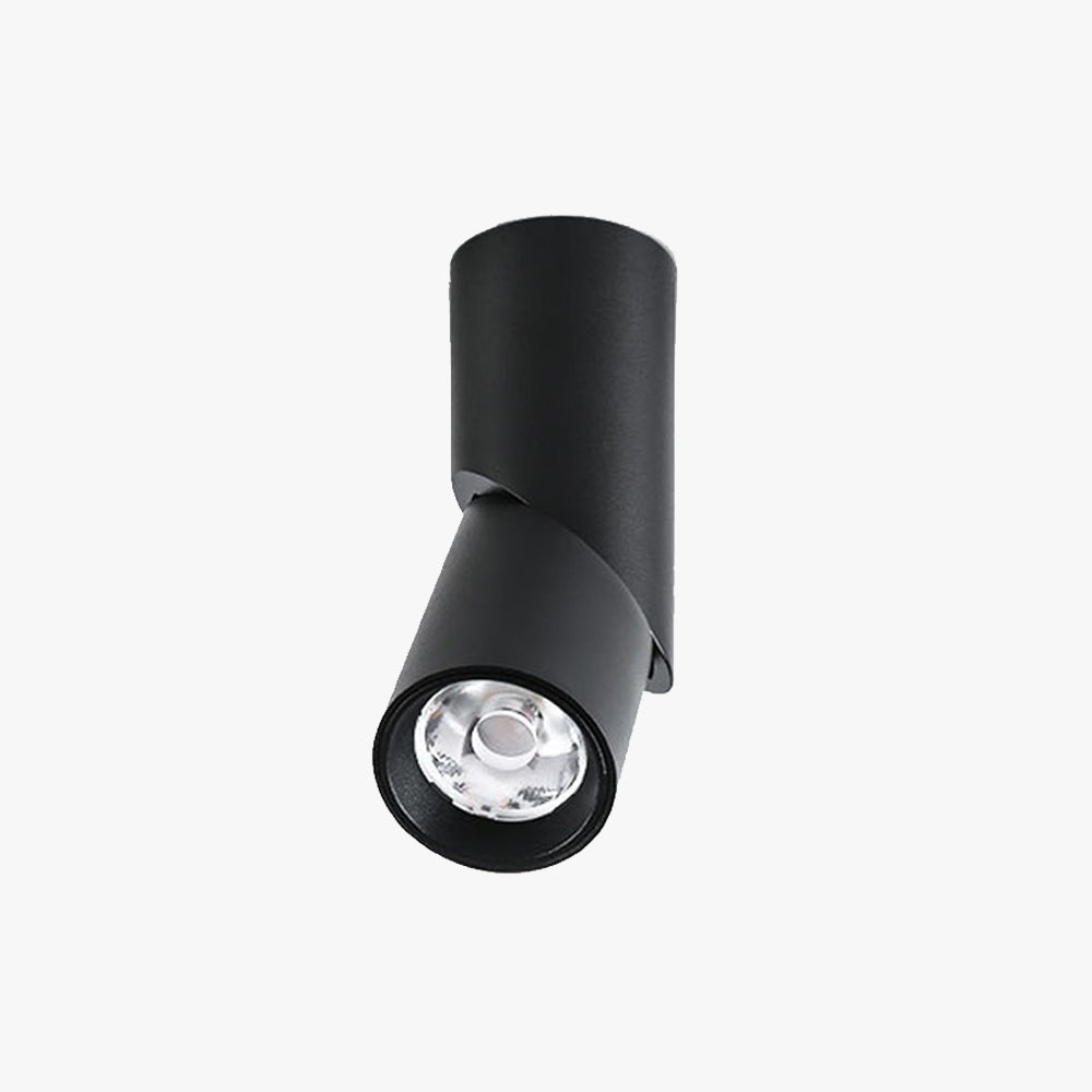 Arisha Cylindre Simple LED Plafonnier Blanc Noir Métal Salon - Neutralighting