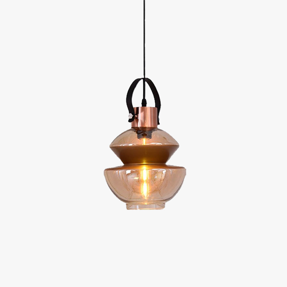 Silva Moderne LED Suspension Ambre Métal Verre Salon Salle à manger - Neutralighting