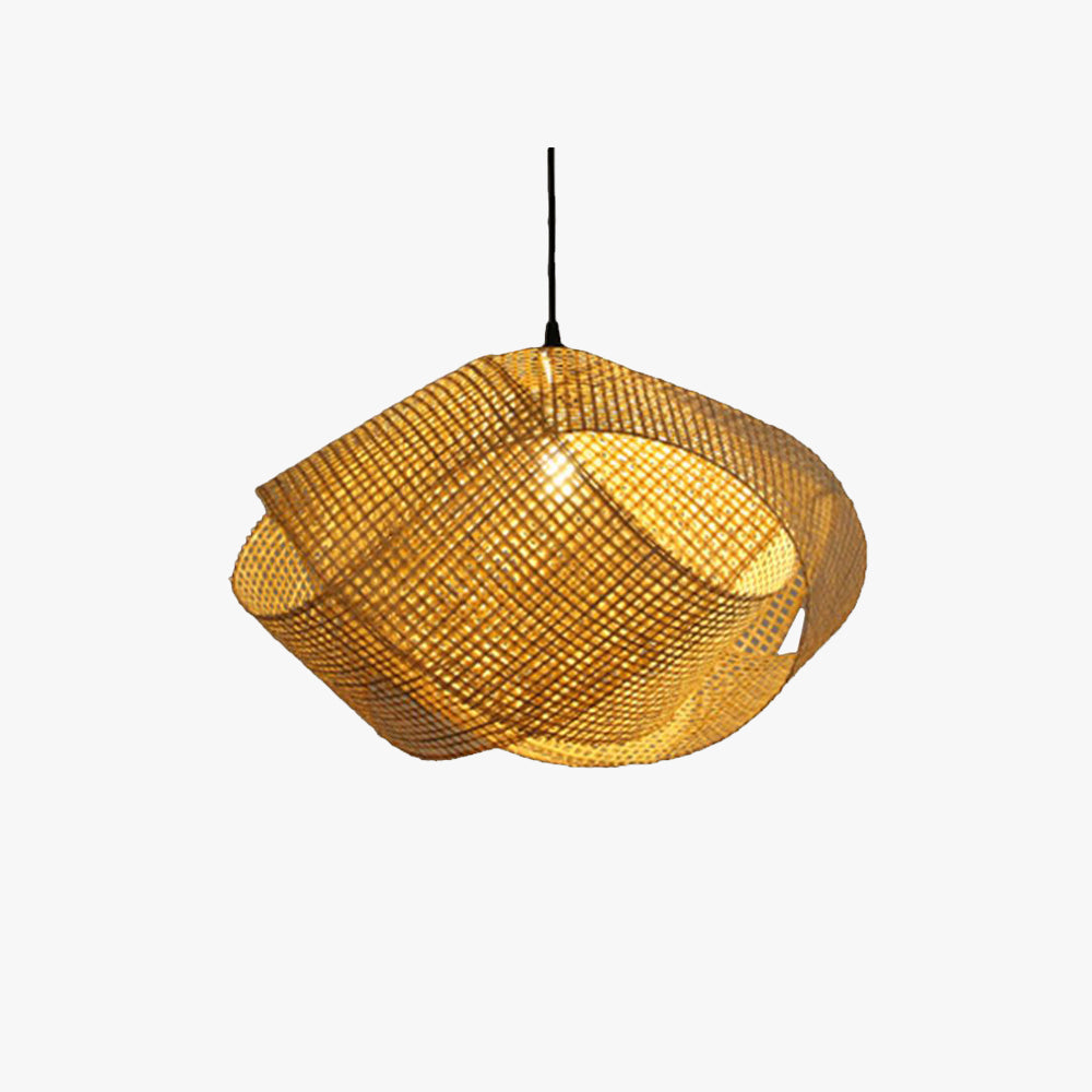 Ritta Retro LED Suspension Bois Métal Rotin Salon Salle à manger - Neutralighting