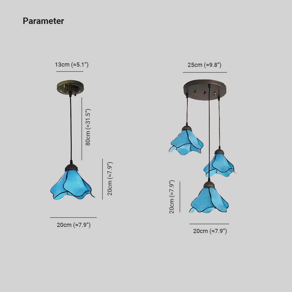 Ray Fleur Moderne LED Suspension Rose Bleu Métal Résine Salon - Neutralighting