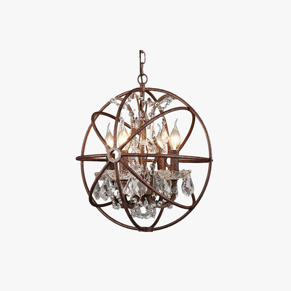 Kirsty Industrie LED Suspension Noir Métal Cristal Salon Salle à manger - Neutralighting