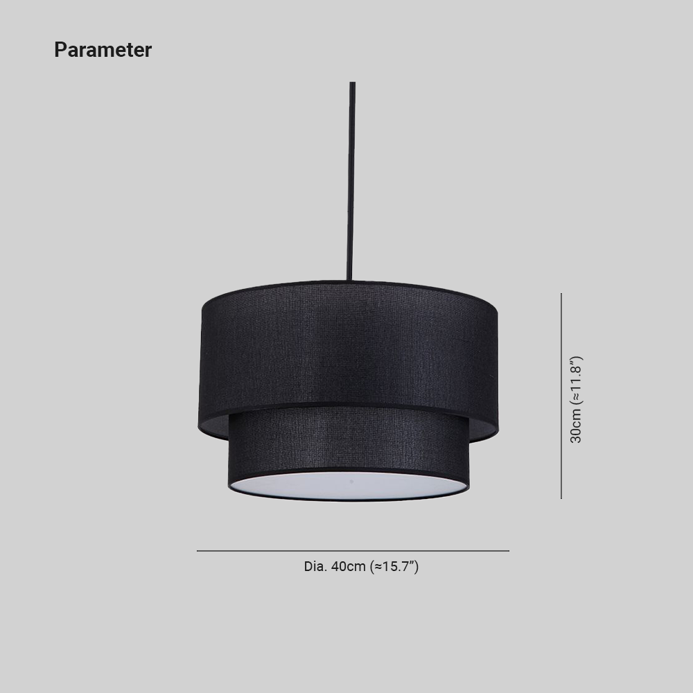 Ritta Moderne LED Suspension Blanc Noir Métal Tissu Salon Chambre à coucher - Neutralighting
