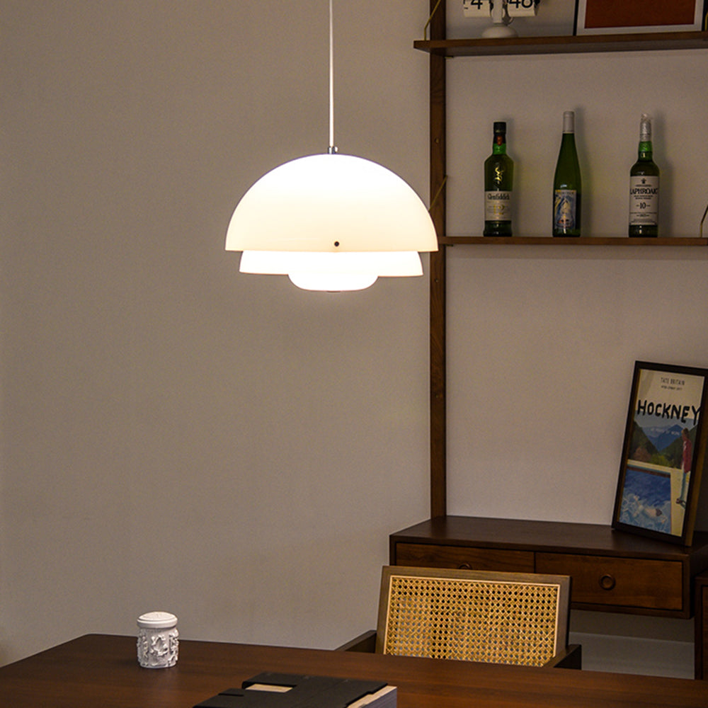 Valentina Suspension Dôme Moderne, Métal/Verre, Argent, Salon - Neutralighting