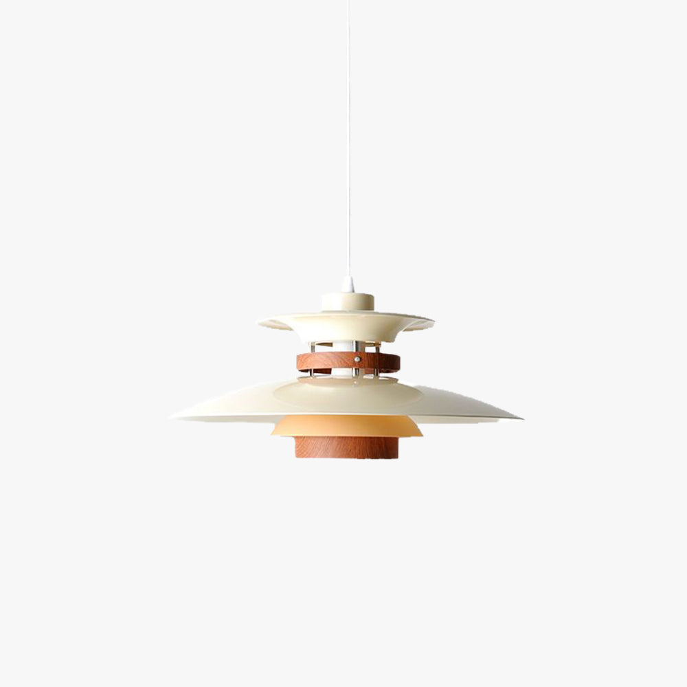 Valentina Suspension Bol Moderne, Métal, Blanc/Bois/Marron, Salon - Neutralighting