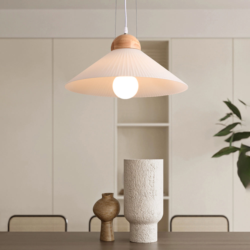 Muto Suspension Bol Moderne, Bois/Verre, Marron, Salon - Neutralighting