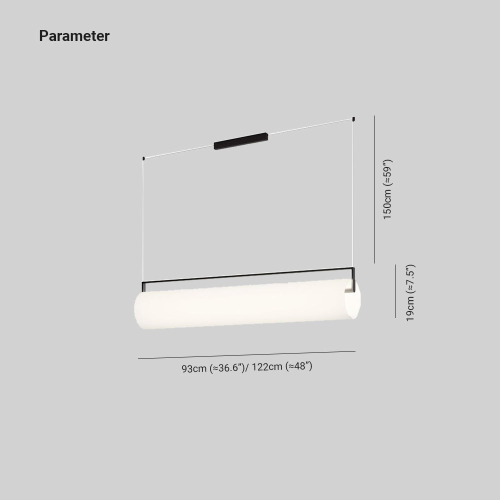Ray Suspension Cylindre Minimaliste, Métal/Acrylique, Blanc/Noir, Salon - Neutralighting