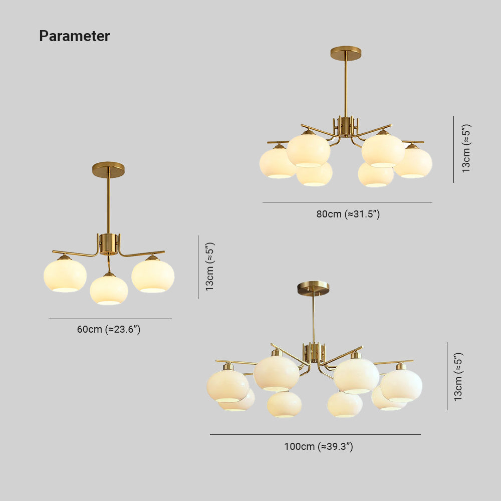 Valentina Lustre Dôme Nordique, Metal/Verre, Laiton/Nickel, Chambre - Neutralighting