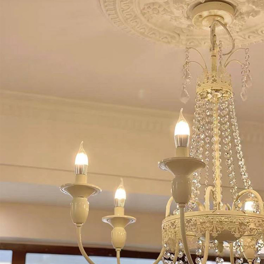 Sliva Lustre Lanterne Retro, Metal/Cristal, Blanc, Salon - Neutralighting