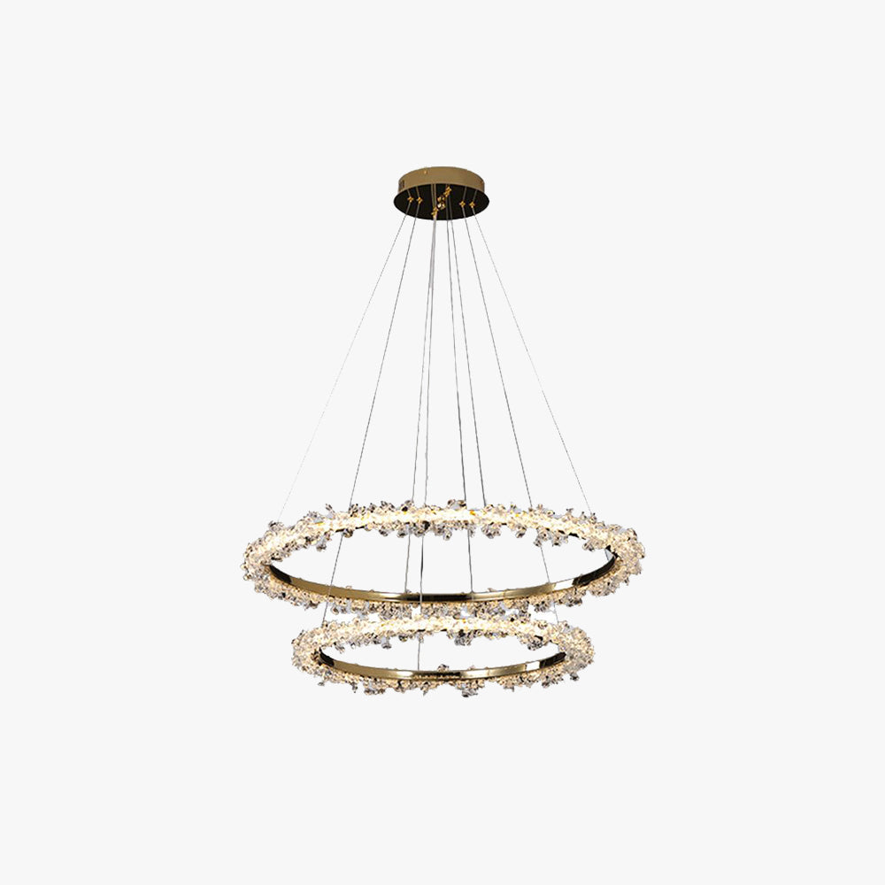 Kristy Lustre Cercle Luxueux, Metal/Cristal, Or, Salon - Neutralighting
