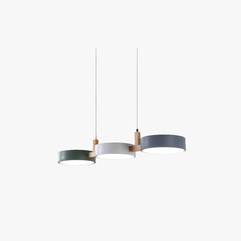 Valentina Suspension Anneau Moderne, Bois/Métal, Blanc/Gris/Vert, Salon - Neutralighting