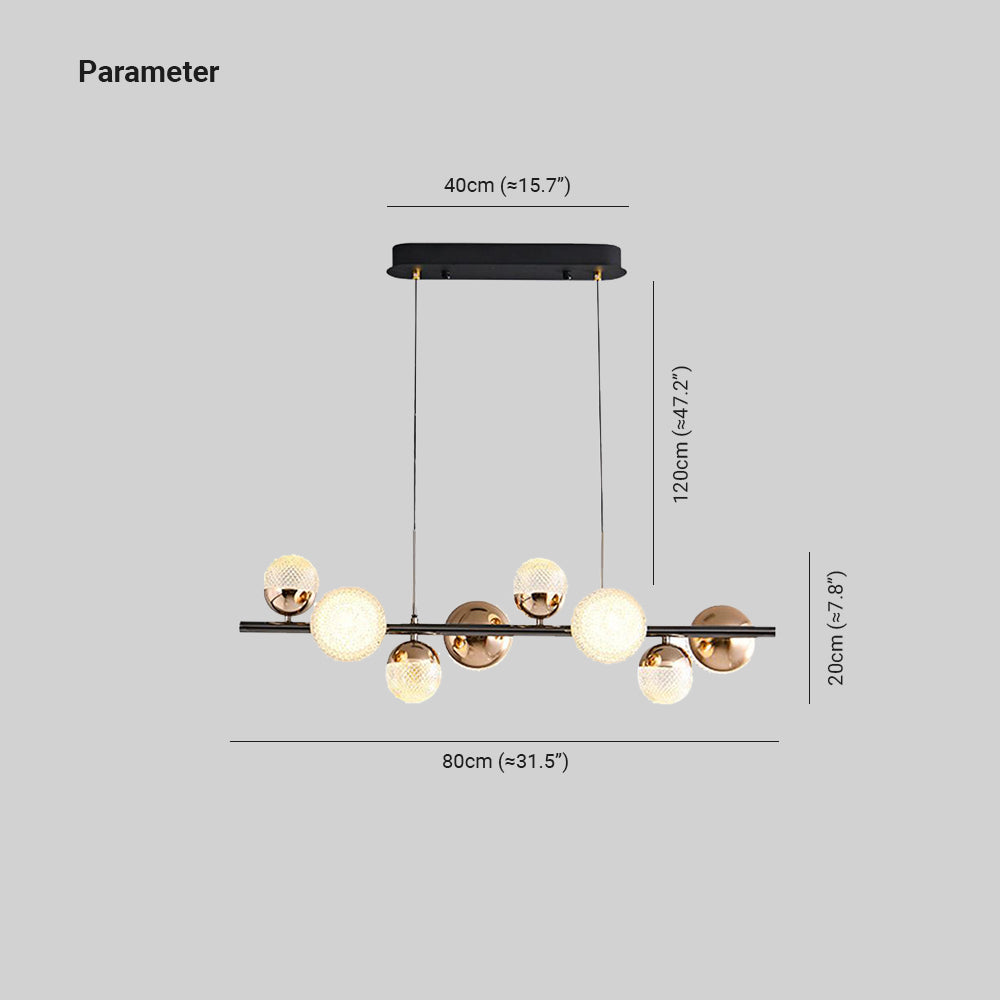 Valentina Suspension, 8 Lumières, L 80CM - Neutralighting