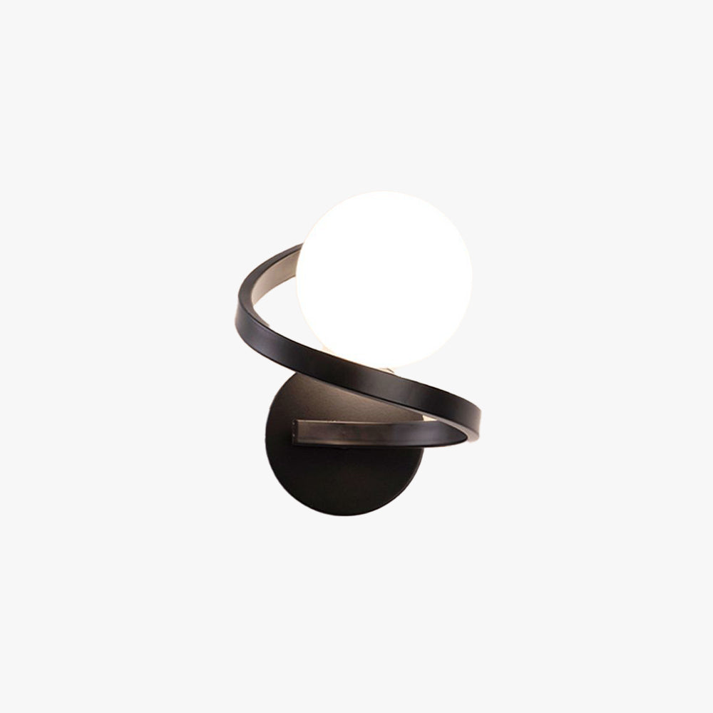 Arisha Applique Murale Globe Moderne, Métal/Verre, Noir/Or, Couloir - Neutralighting
