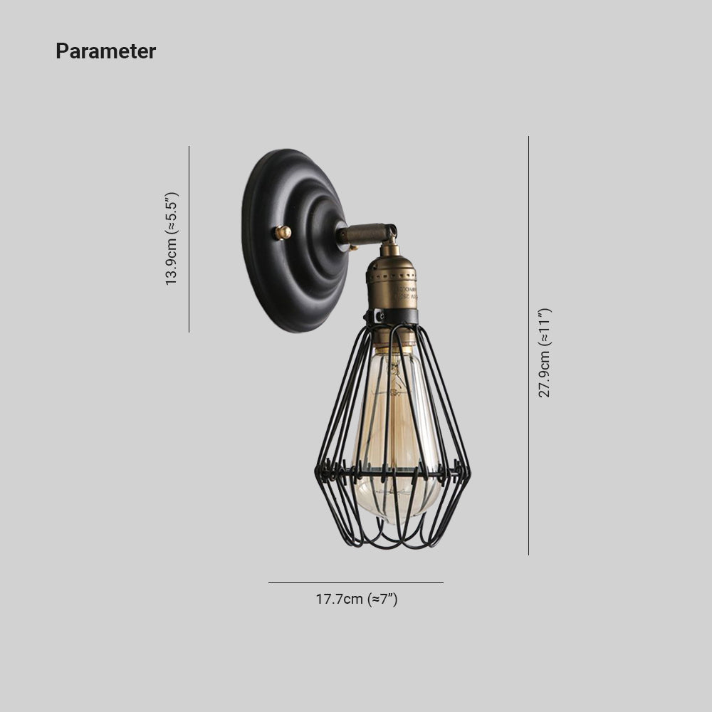 Silva Applique Murale Lanterne Industrielle, Métal, Noir/Roille, Couloir - Neutralighting