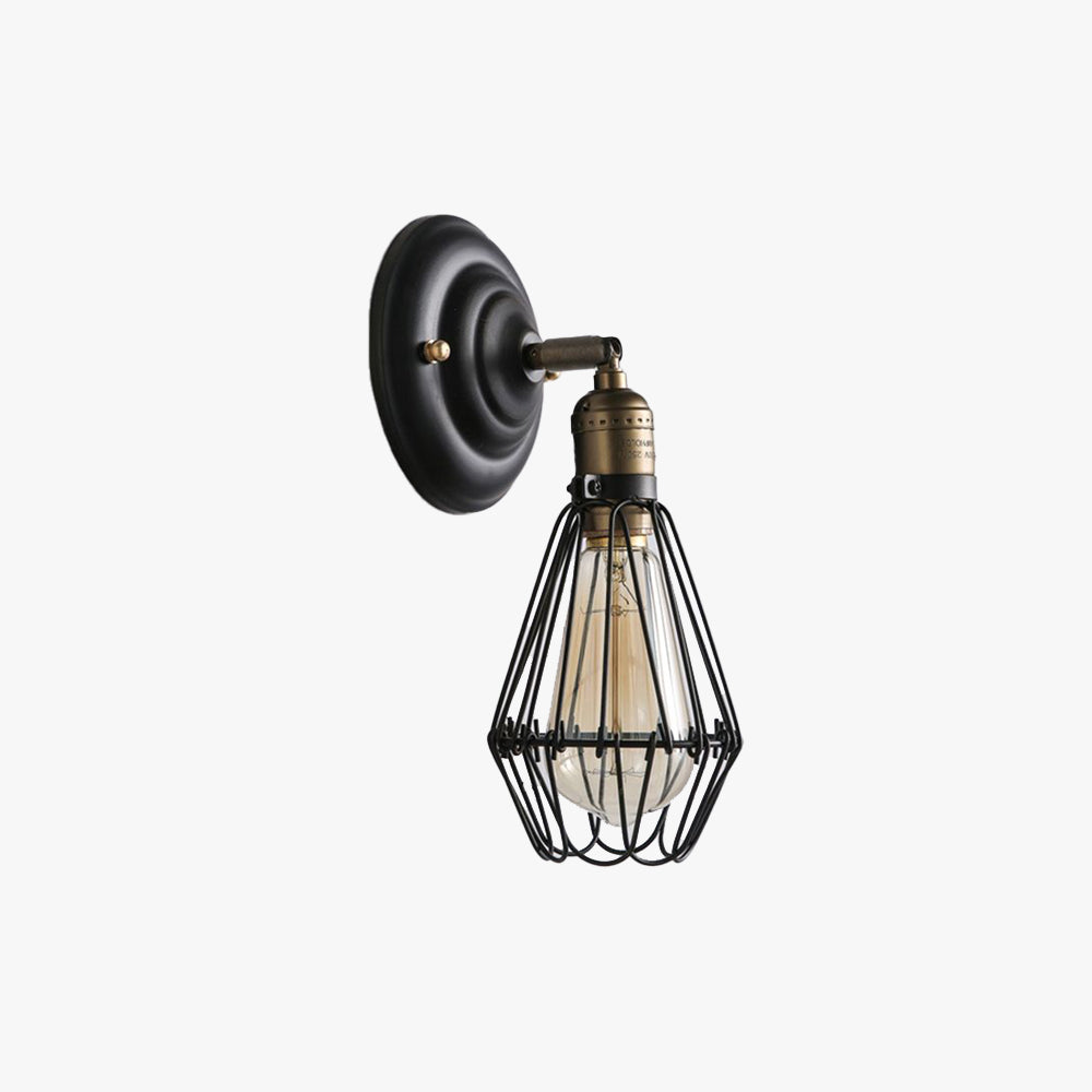 Silva Applique Murale Lanterne Industrielle, Métal, Noir/Roille, Couloir - Neutralighting